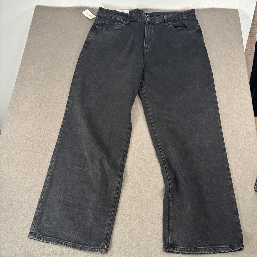 Aeropostale Baggy Jeans Mens Size 38x32 Faded Black Wide Leg 150803